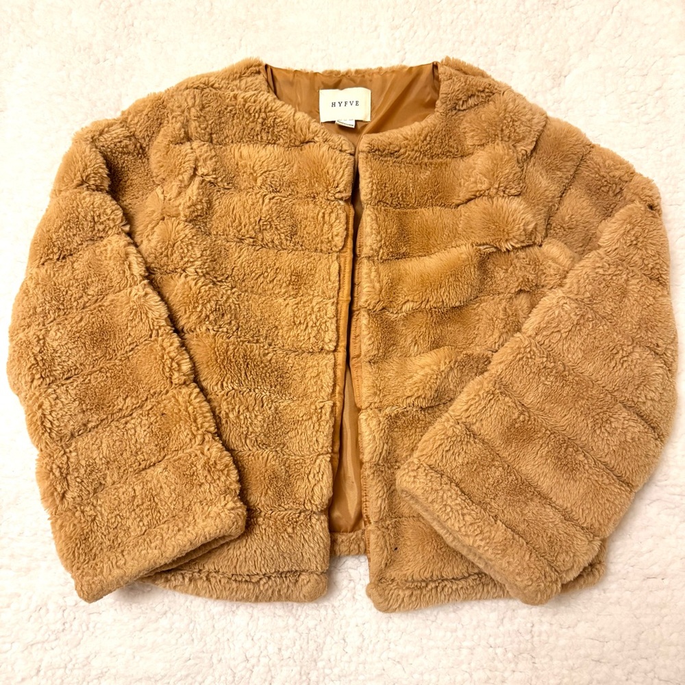 Cozy Camel Tan Faux Fur Jacket
